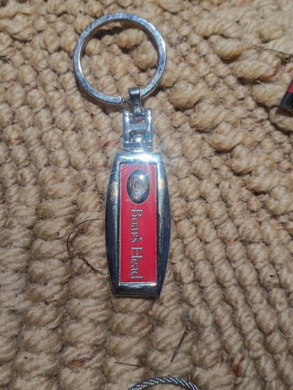 Boar's Head Red & Silver Branded Keychain Vintage!¡!